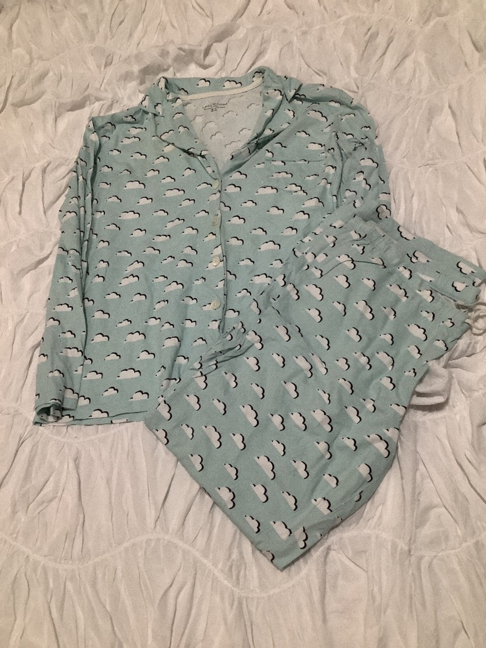 Light Blue Cloud Long Sleeve PJ Set